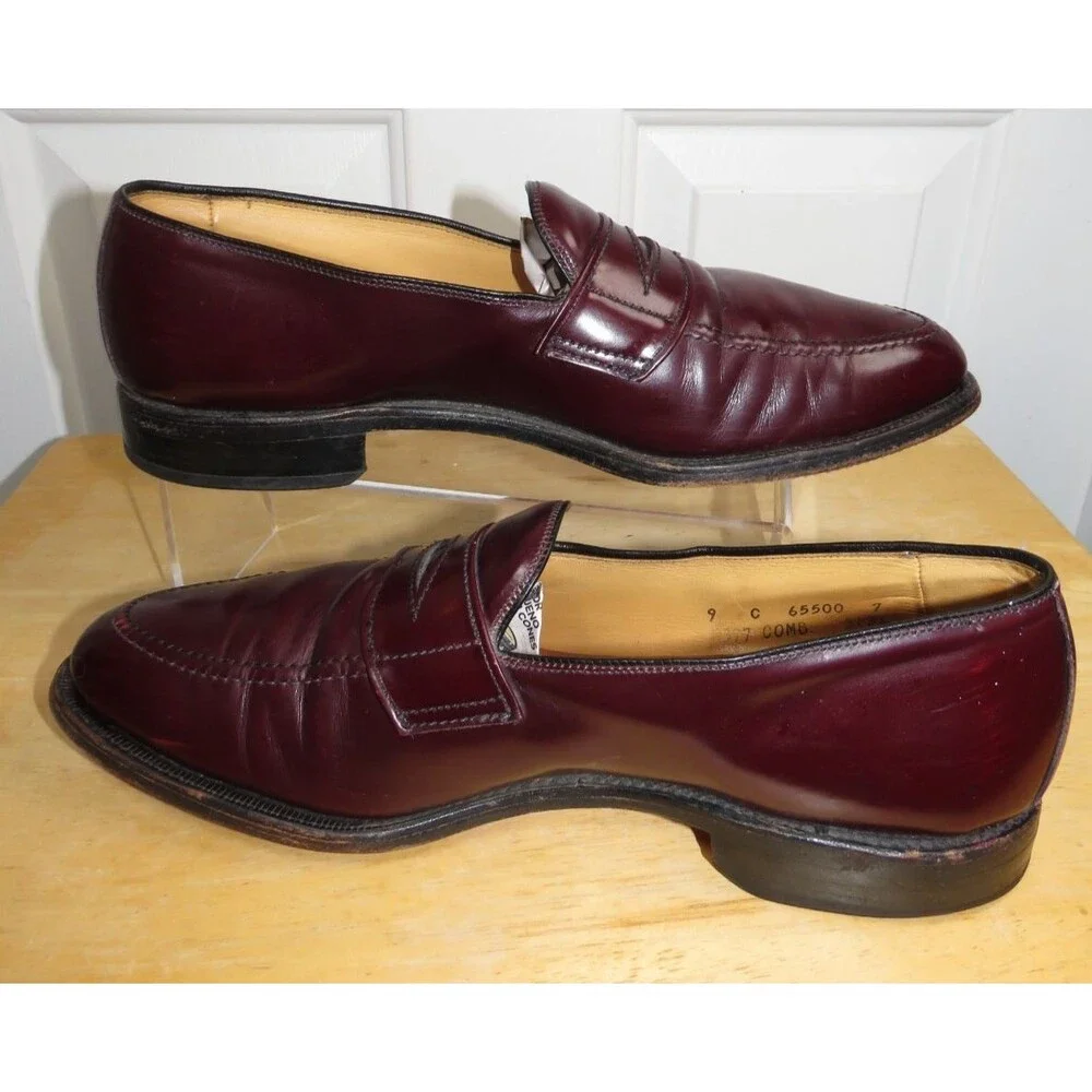 Allen Edmonds Lexington Size 9 C Burgundy Brown Men's Loafers Shoes